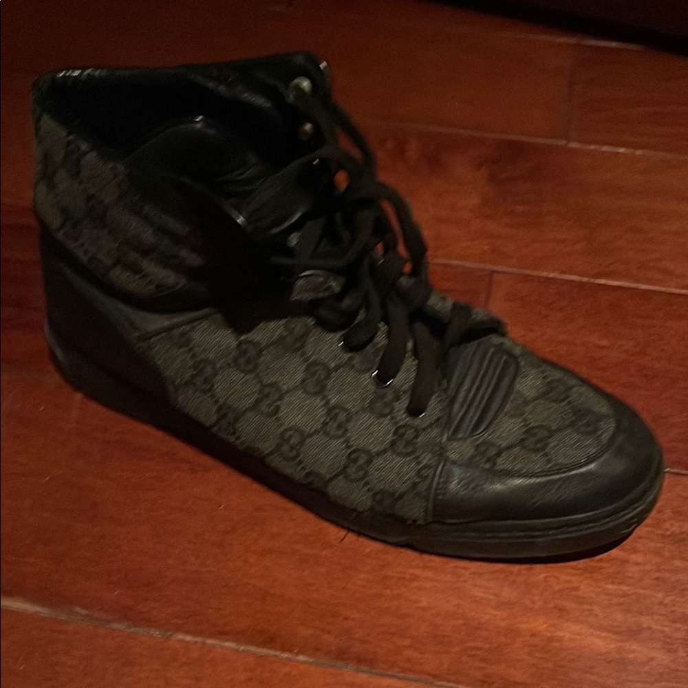 Gucci vintage style Black and Gray High-Top Sneakers